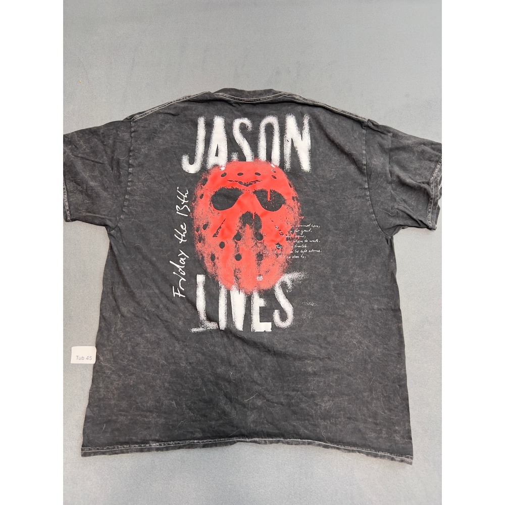 Friday the 13th Jason Lives Acid Wash T-Shirt XL Ripple Junction Horror Mask Tee